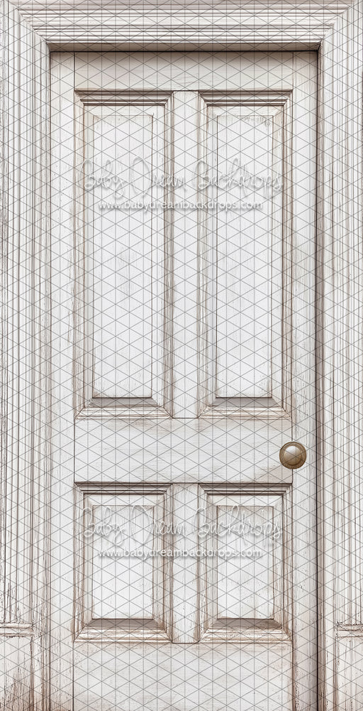 Skinny Door White Washed (Right Knob) (CC)