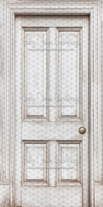 Skinny Door White Washed (Right Knob) (CC)