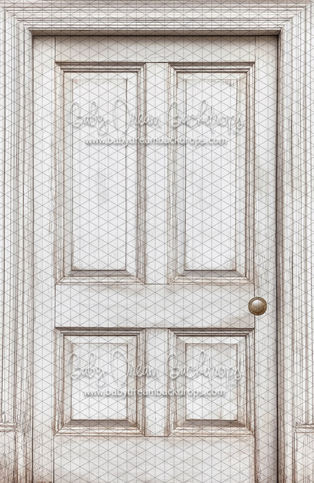 Skinny Door White Washed (Right Knob) (CC)