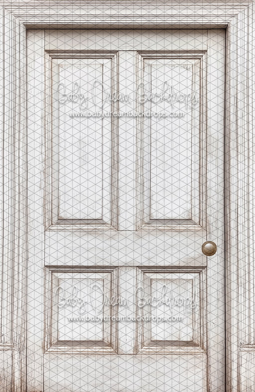 Skinny Door White Washed (Right Knob) (CC)