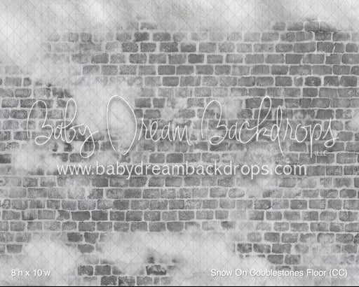 Snow On Cobblestones Fabric Floor (CC)