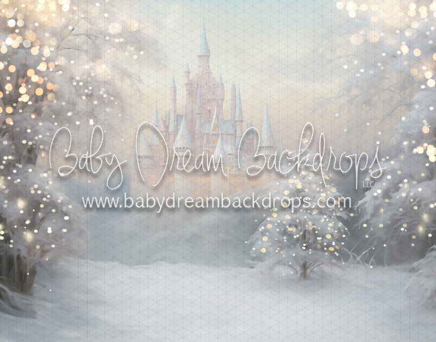 Snowy Castle (Snow Peach) with lights (MD)