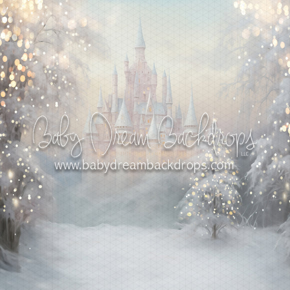 X Drop Snowy Castle (Snow Peach) with lights (MD)