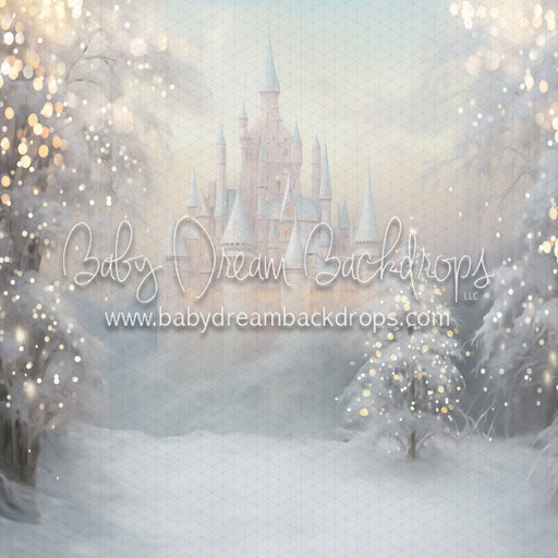 Snowy Castle (Snow Peach) with lights (MD)