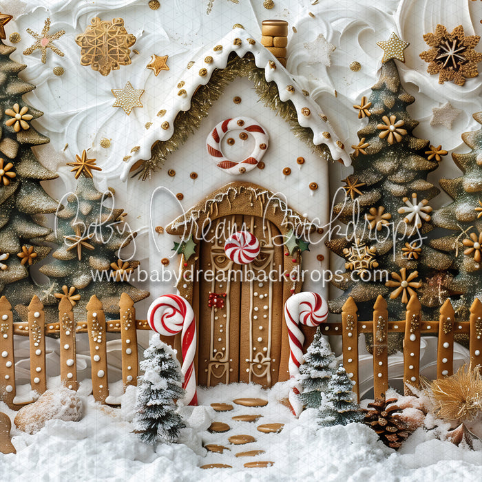 Snowy Gingerbread House Flipped (MD)