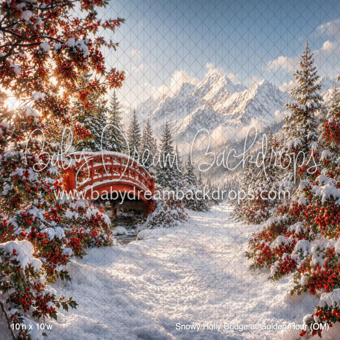 Snowy Holly Bridge at Golden Hour (OM)