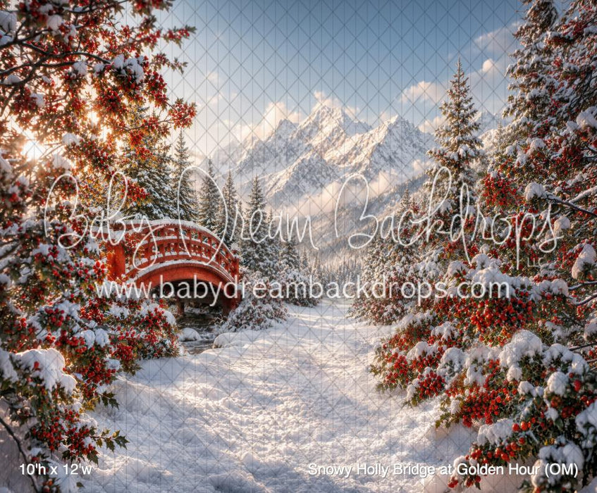 Snowy Holly Bridge at Golden Hour (OM)