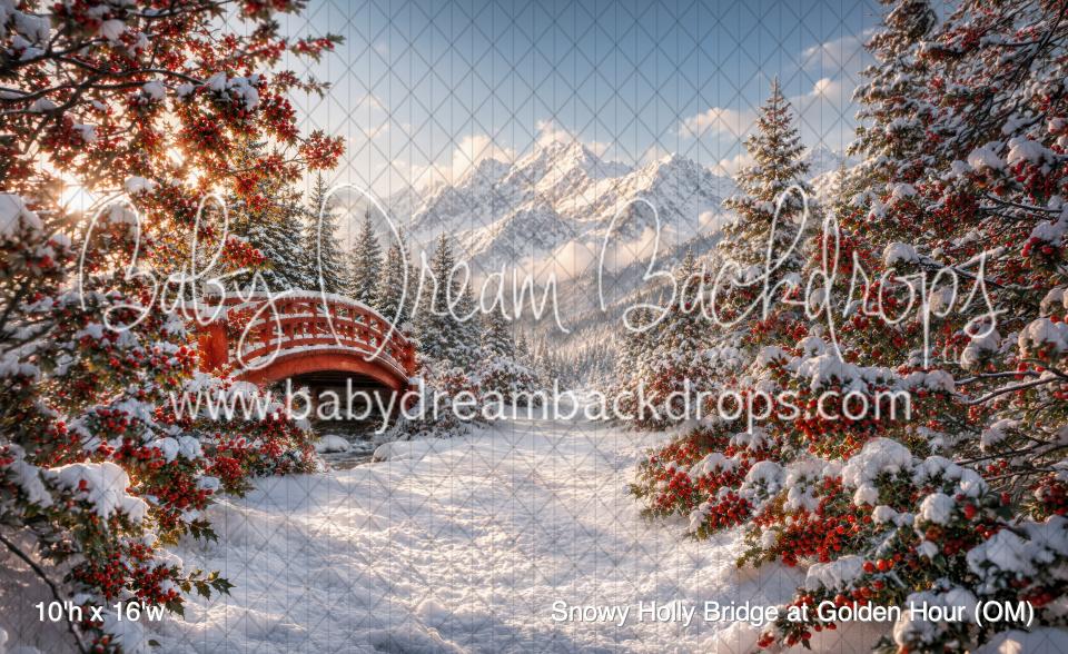 Snowy Holly Bridge at Golden Hour (OM)