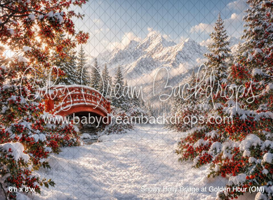 Snowy Holly Bridge at Golden Hour (OM)