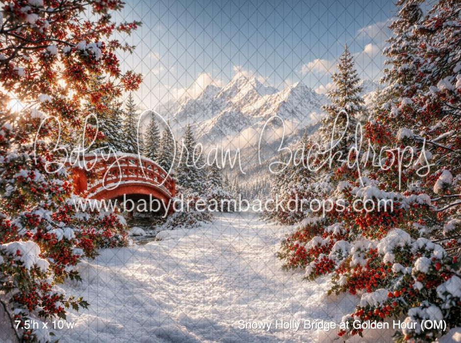 Snowy Holly Bridge at Golden Hour (OM)