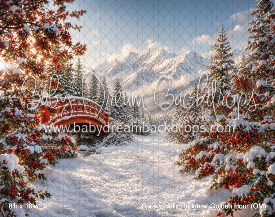 Snowy Holly Bridge at Golden Hour (OM)