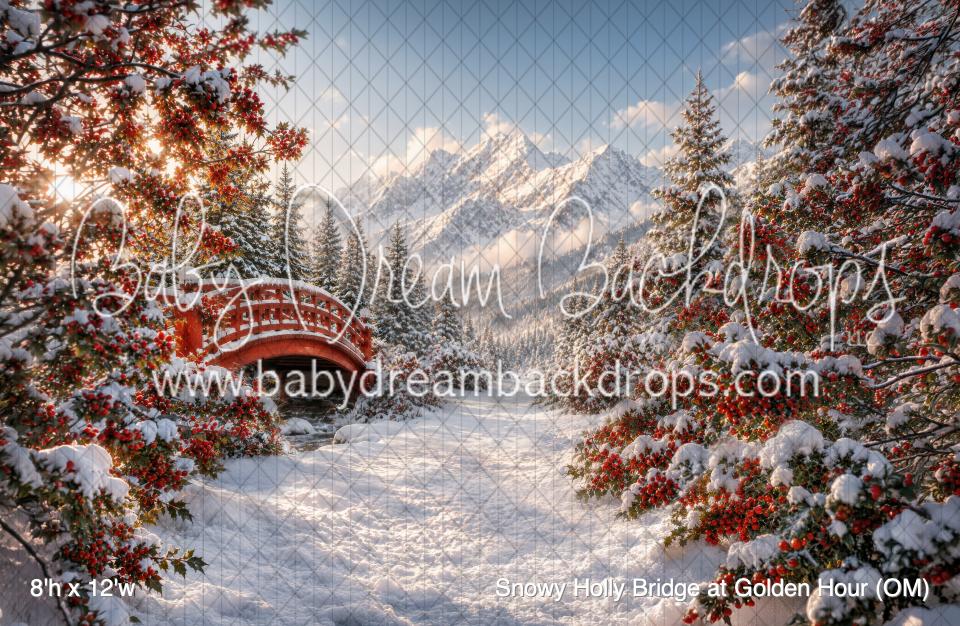 Snowy Holly Bridge at Golden Hour (OM)