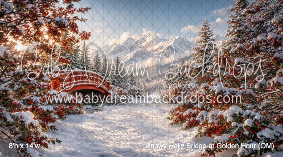 Snowy Holly Bridge at Golden Hour (OM)