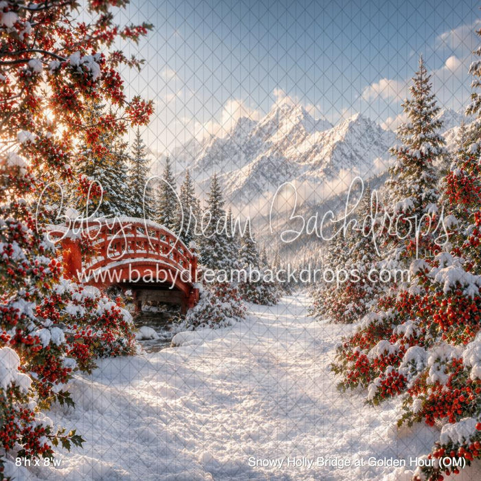 Snowy Holly Bridge at Golden Hour (OM)