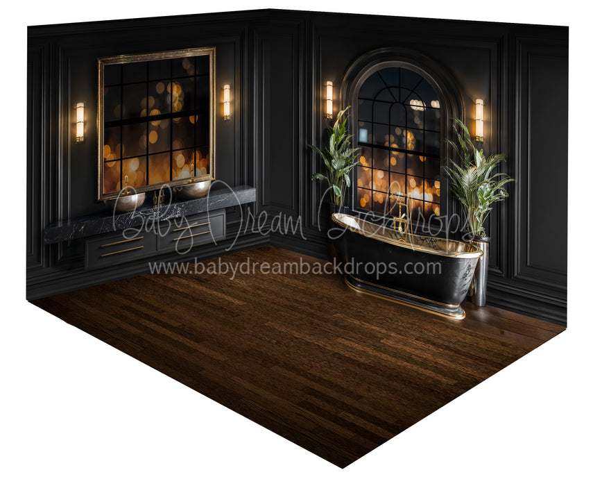 Room Spa Noir Vanity + Spa Noir Bath + Mahogany Floor