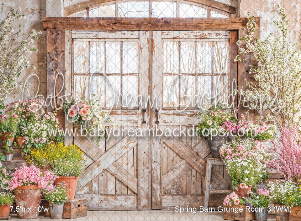 Spring Barn Grunge Room 3 (WM) — Baby Dream Backdrops