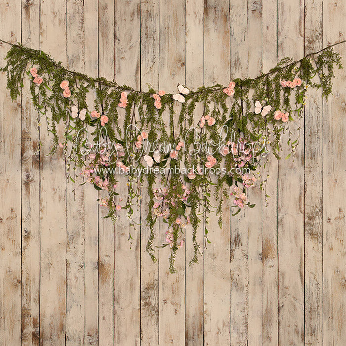 Spring Swag on Planks