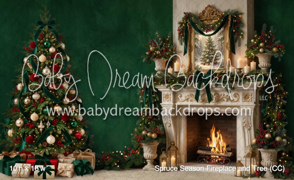 Spruce Season Fireplace and Tree (CC)