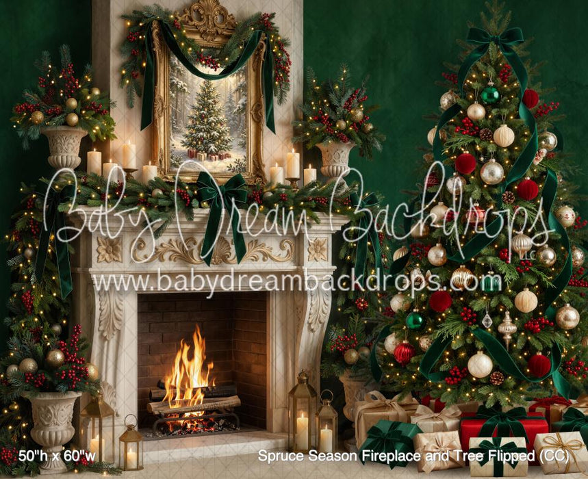 Spruce Season Fireplace and Tree Flipped (CC)