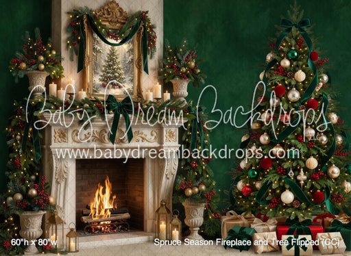 Spruce Season Fireplace and Tree Flipped (CC)