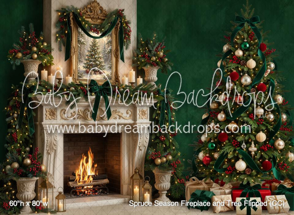 Spruce Season Fireplace and Tree Flipped (CC)