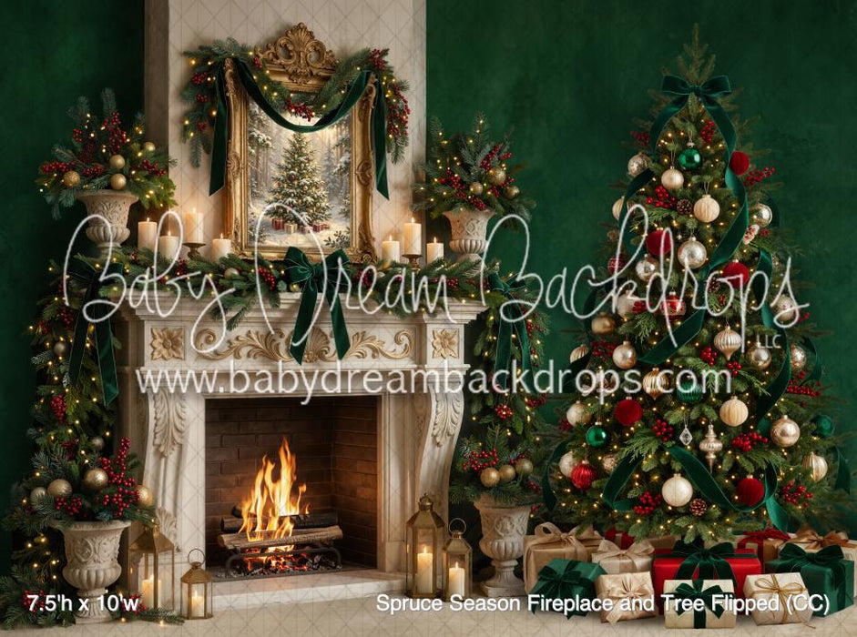 Spruce Season Fireplace and Tree Flipped (CC)