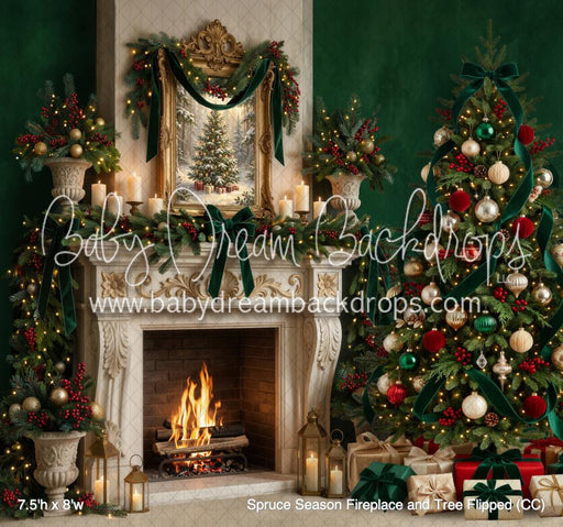 Spruce Season Fireplace and Tree Flipped (CC)