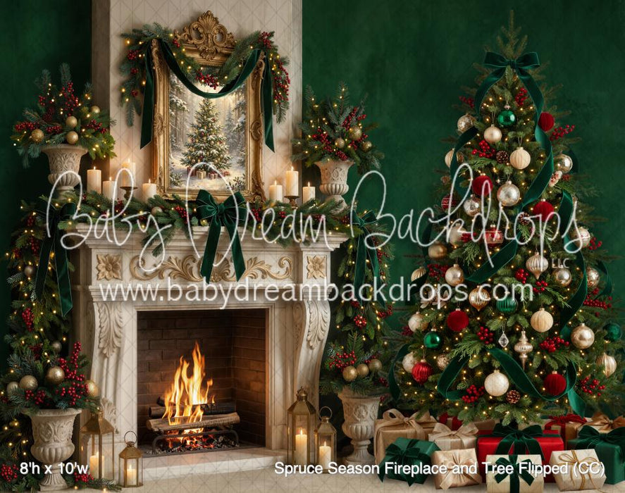 Spruce Season Fireplace and Tree Flipped (CC)