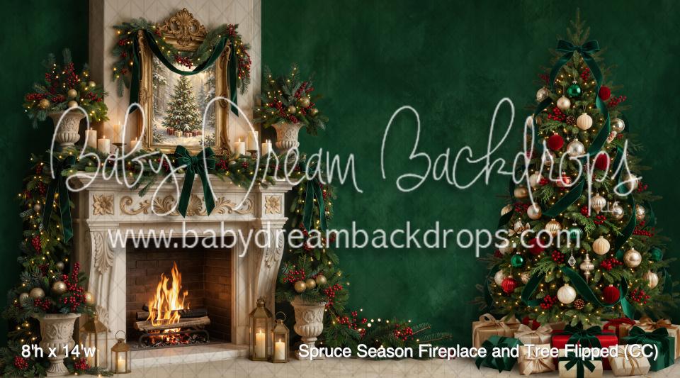 Spruce Season Fireplace and Tree Flipped (CC)