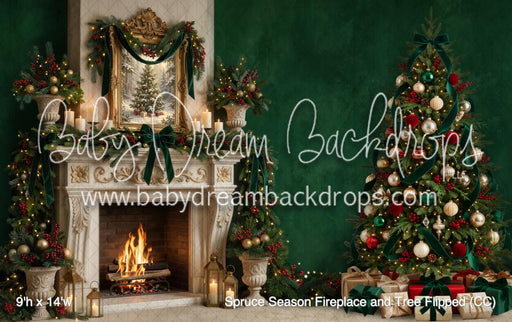Spruce Season Fireplace and Tree Flipped (CC)