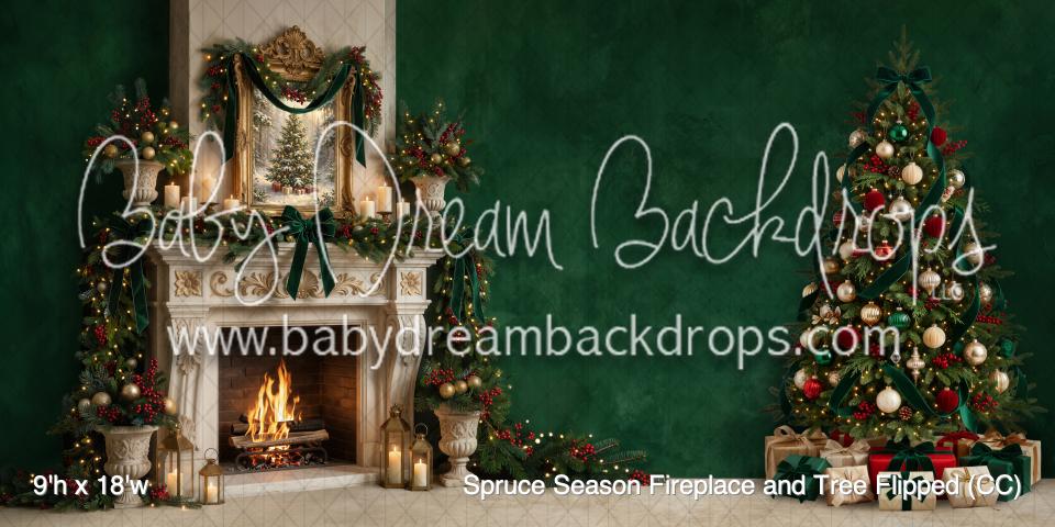 Spruce Season Fireplace and Tree Flipped (CC)