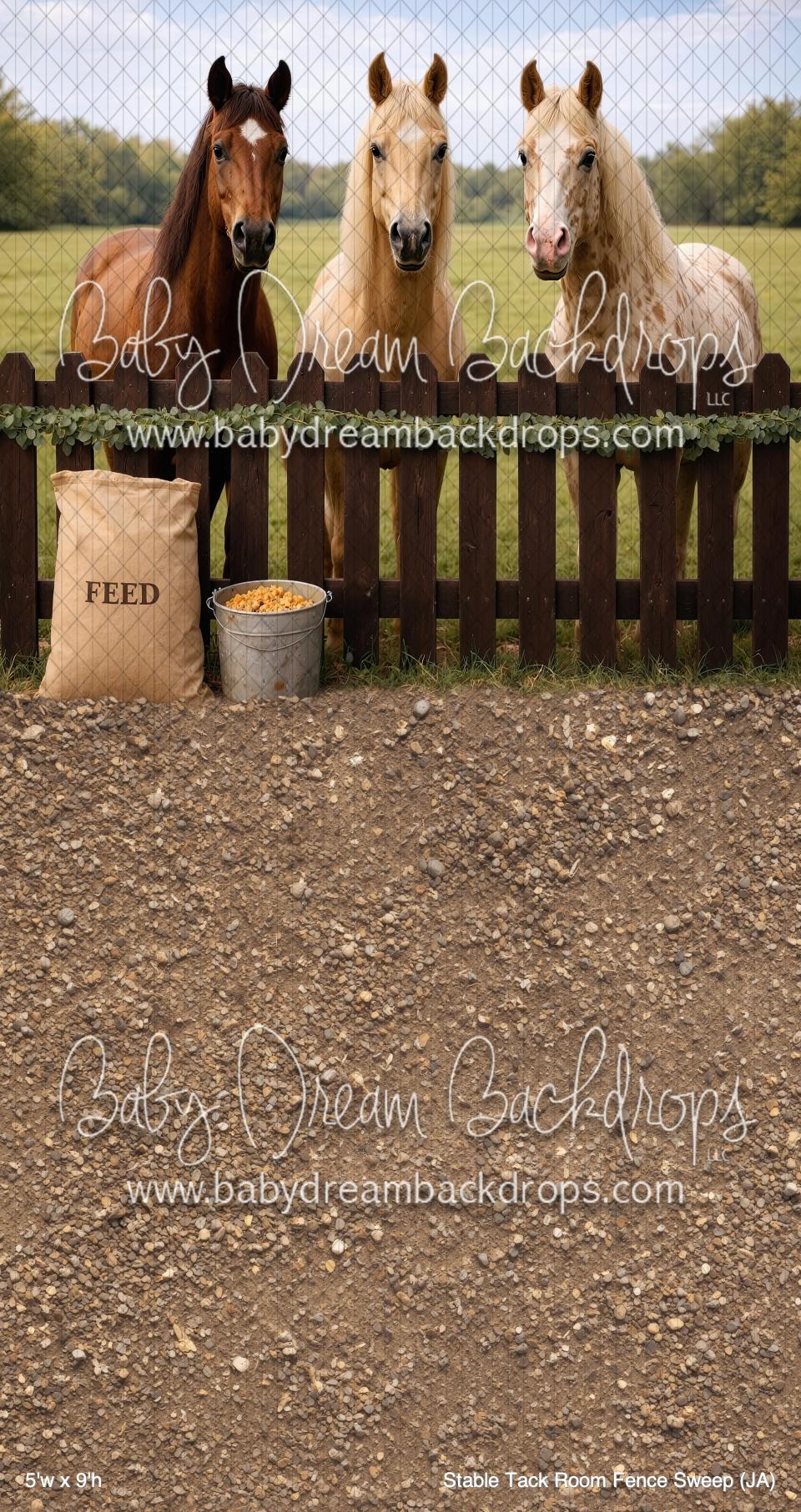 Stable Tack Room Fence Sweep (JA) — Baby Dream Backdrops