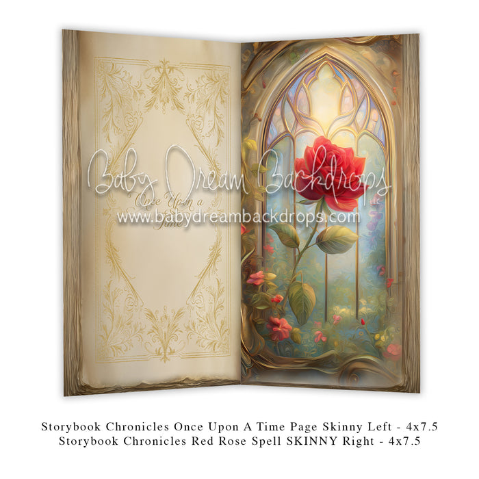 Storybook Chronicles Once Upon A Time Page Skinny Left + Storybook Chronicles Red Rose Spell SKINNY Right