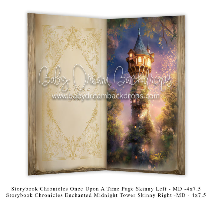 Storybook Chronicles Once Upon A Time Page Skinny Left - MD + Storybook Chronicles Enchanted Midnight Tower Skinny Right -MD