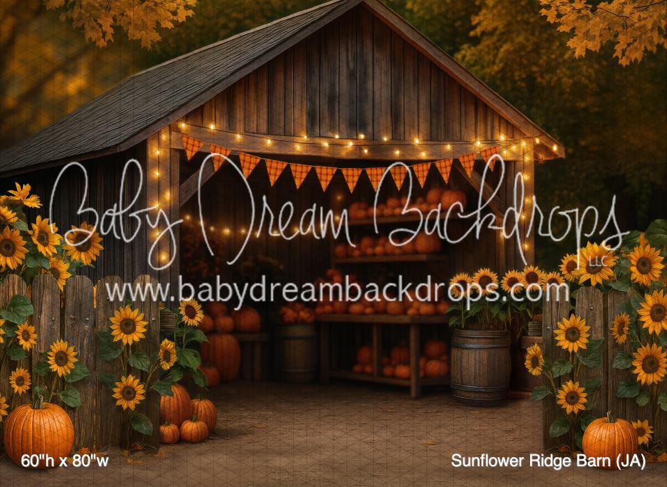 Sunflower Ridge Barn (JA) — Baby Dream Backdrops