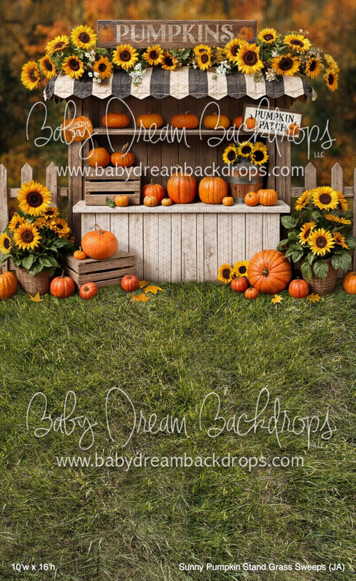 Sunny Pumpkin Stand Grass Sweeps (JA)