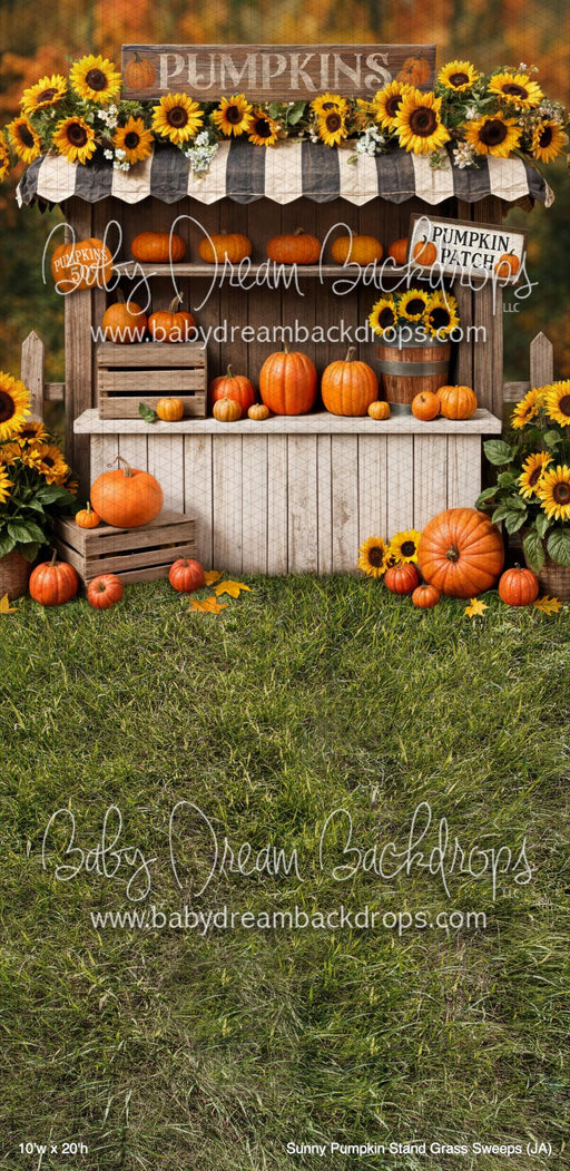Sunny Pumpkin Stand Grass Sweeps (JA)