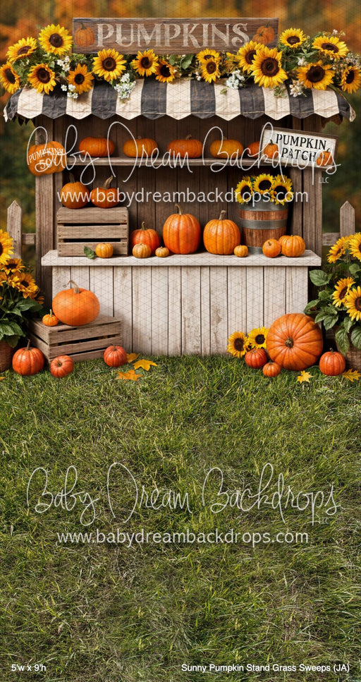 Sunny Pumpkin Stand Grass Sweeps (JA)