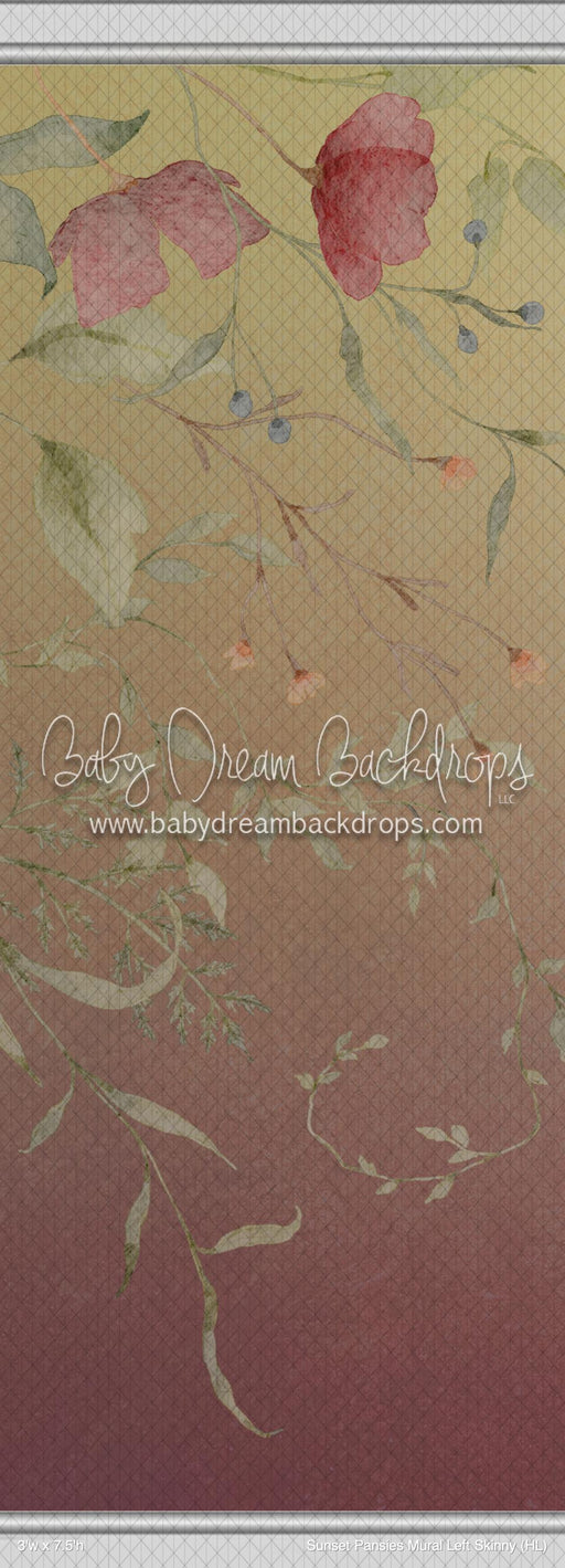 Sunset Pansies Mural Left Skinny (HL)