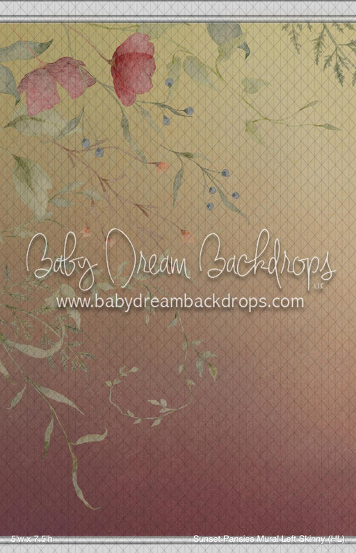 Sunset Pansies Mural Left Skinny (HL)