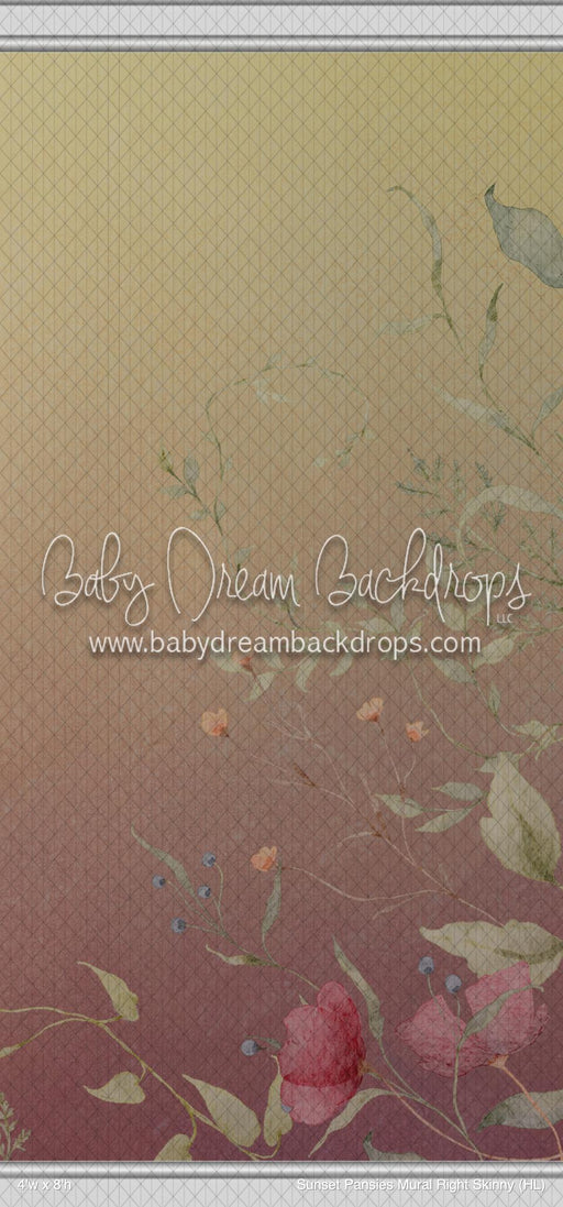 Sunset Pansies Mural Right Skinny (HL)