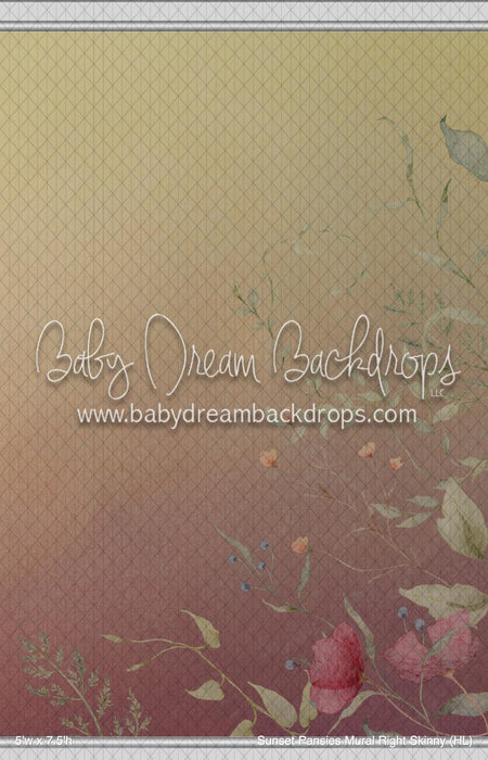 Sunset Pansies Mural Right Skinny (HL)