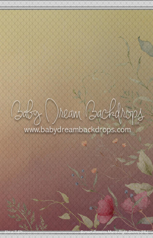 Sunset Pansies Mural Right Skinny (HL)