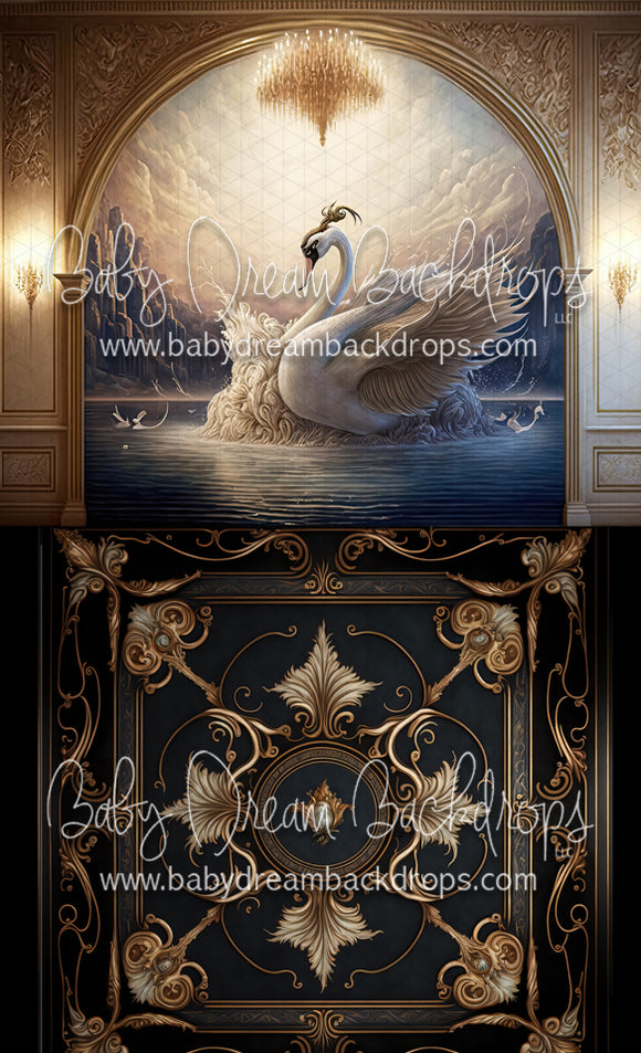 Swan Princess Ballroom Black and Gold Sweep (MD)