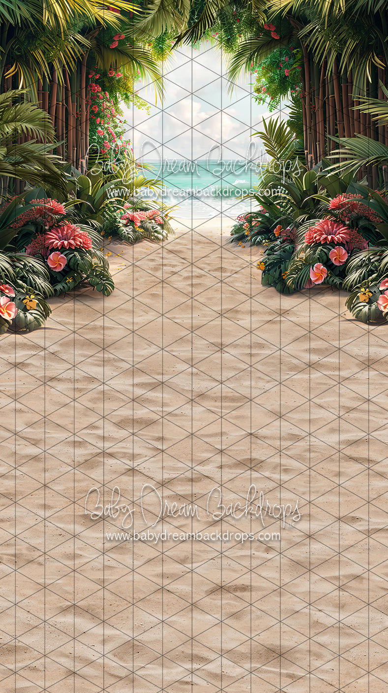 Sweeps Tropical Tiki Hut Entrance (JA) — Baby Dream Backdrops