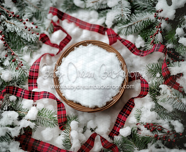 Sweet Baby Plaid Ribbon Basket (CC)