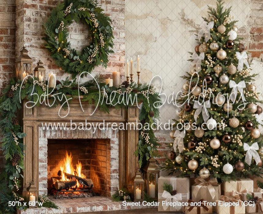 Sweet Cedar Fireplace and Tree Flipped (CC)