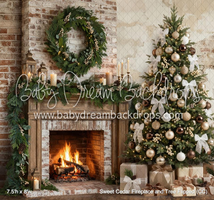 Sweet Cedar Fireplace and Tree Flipped (CC)