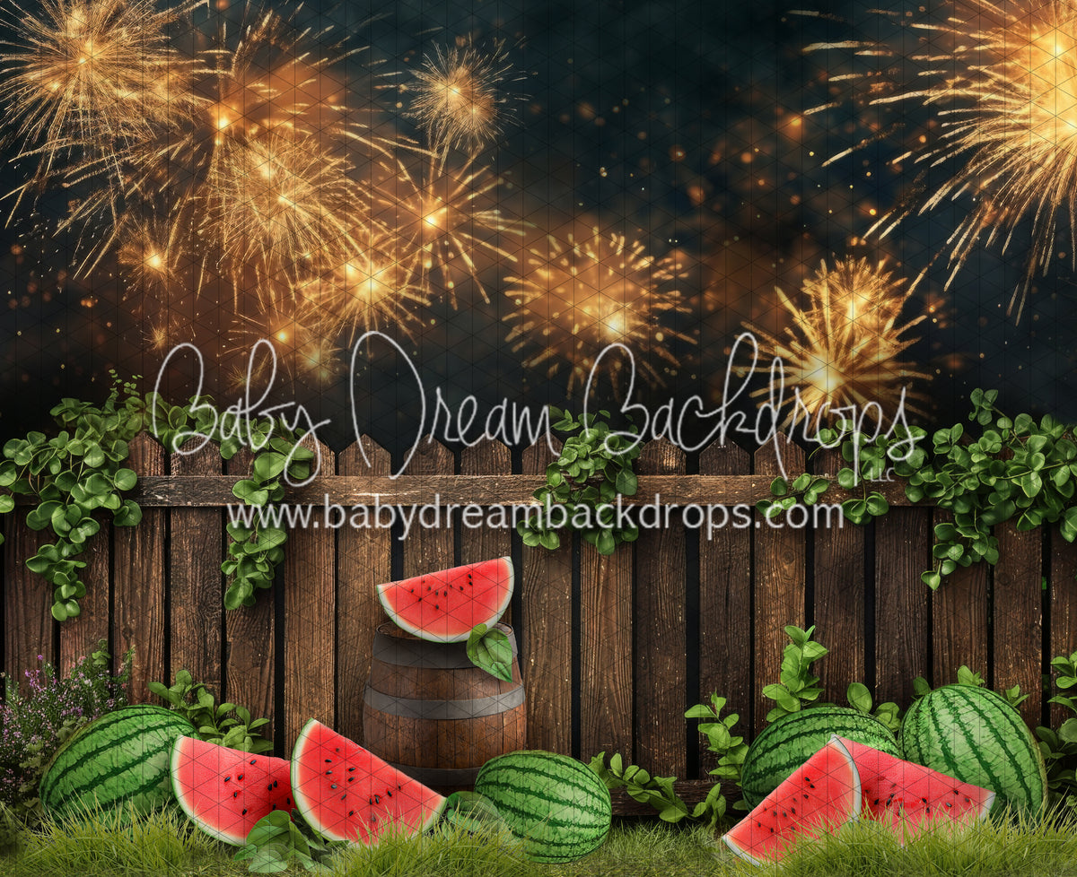 Sweet Summer Watermelon Fireworks (JA) — Baby Dream Backdrops