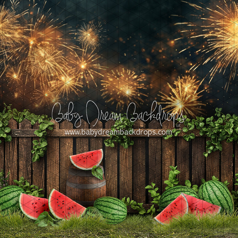 Sweet Summer Watermelon Fireworks (JA) — Baby Dream Backdrops